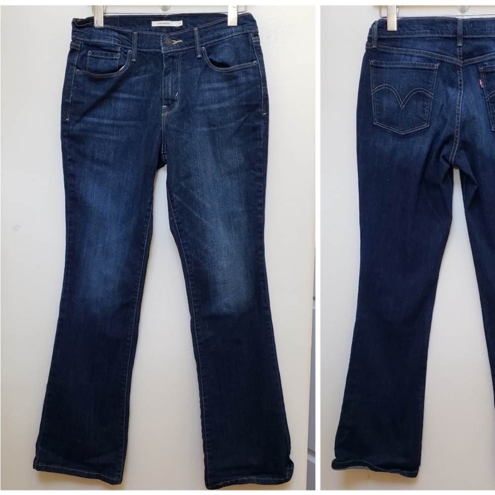 Levi's 515 Boot Cut Blue Dark Wash Jean Size 6/28 See Description